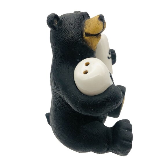 Sitting Black Bear Holding Salt & Pepper Shakers 3 Piece Set - Picture 2 of 10